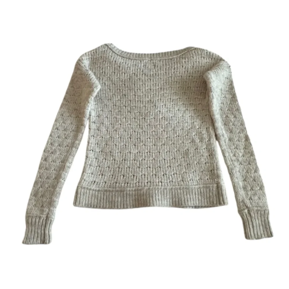American Eagle Outfitters Women's M Creamy Sleeved Scooped Neck Knit Sweater Top - Picture 7 of 15